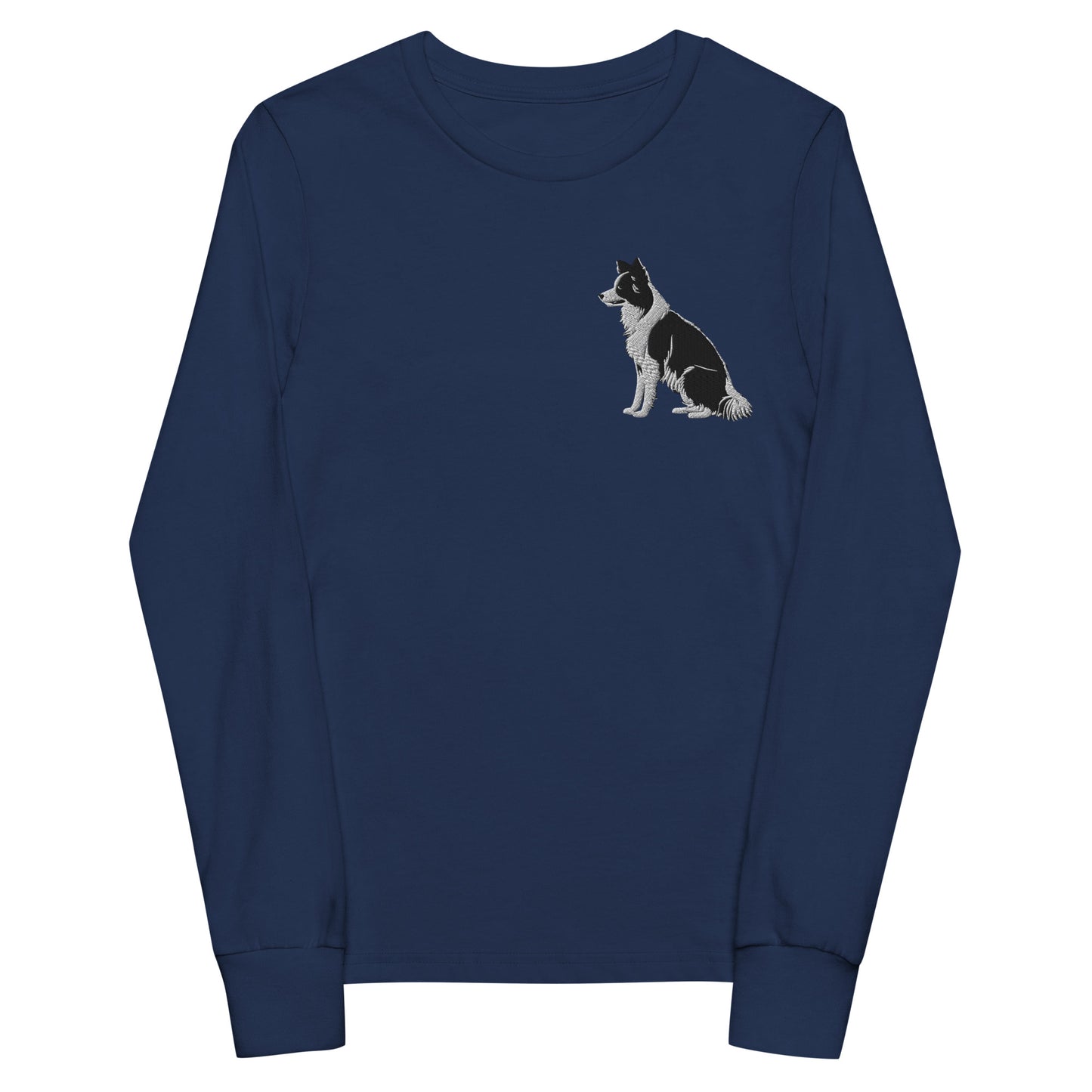 Embroidered Collie Craze Boy Youth Long Sleeve Tee