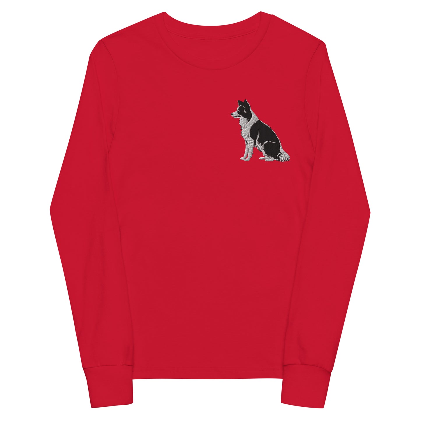 Embroidered Collie Craze Boy Youth Long Sleeve Tee