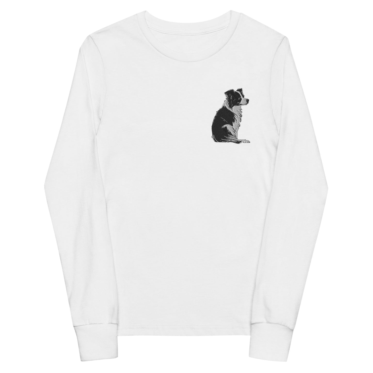 Embroidered Collie Craze Girl Youth Long Sleeve Tee