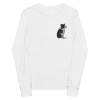 Embroidered Collie Craze Girl Youth Long Sleeve Tee