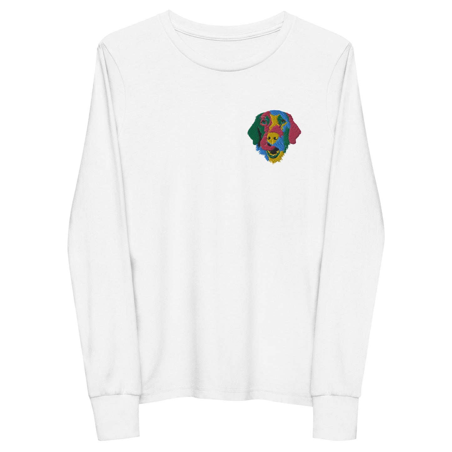 Embroidered Color Silly Lab Youth Long Sleeve Tee