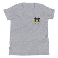 Embroidered Collie Craze Happy Yellow Youth Short Sleeve T-Shirt