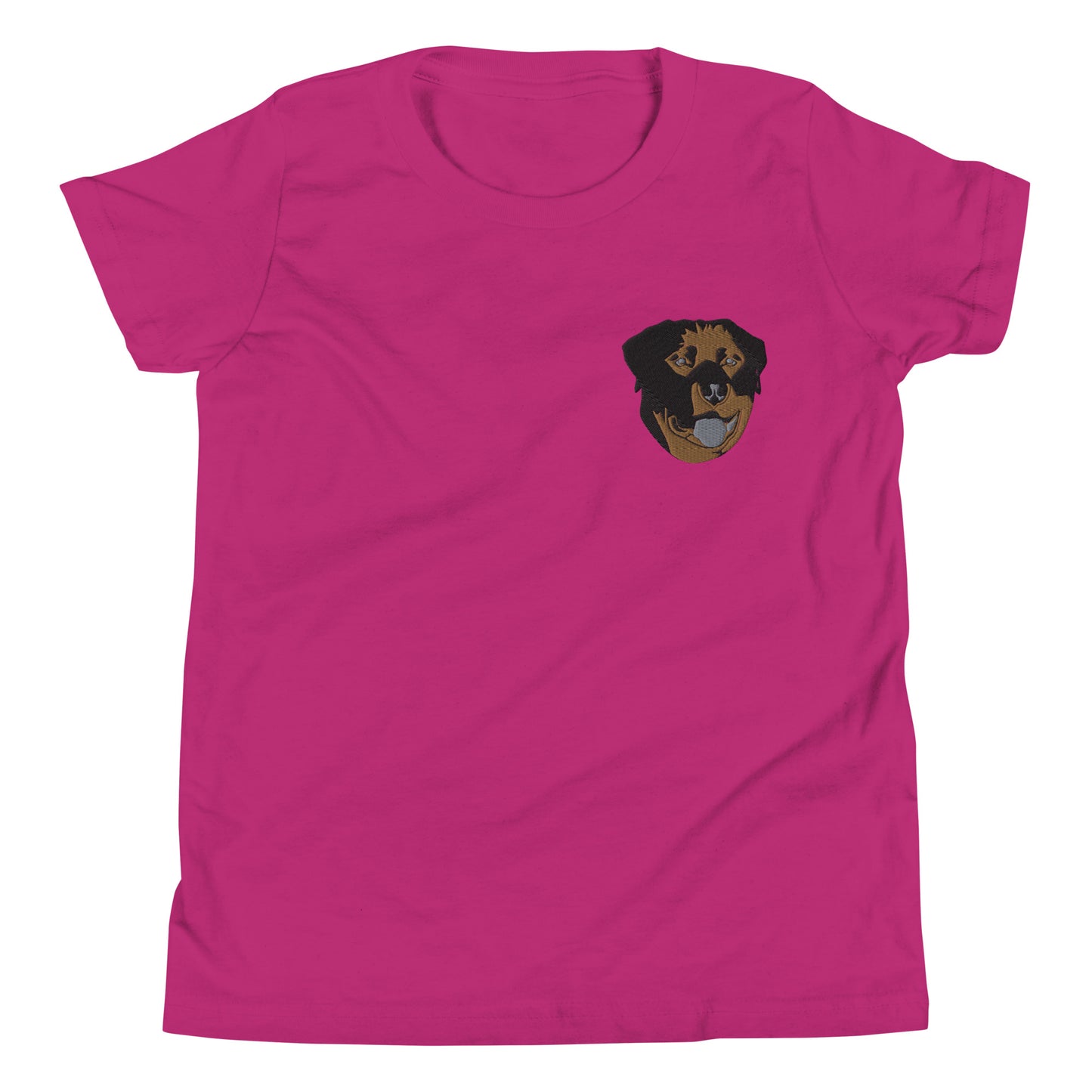 Embroidered Color Rottie Youth Short Sleeve T-Shirt