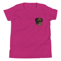 Embroidered Color Rottie Youth Short Sleeve T-Shirt