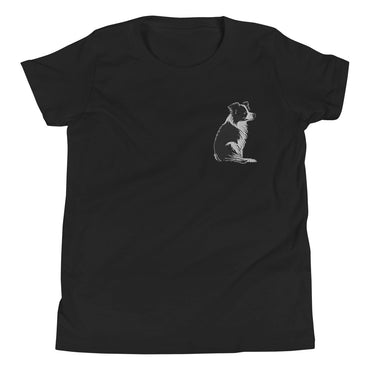 Embroidered Collie Craze Girl Youth Short Sleeve T-Shirt