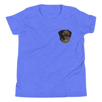 Embroidered Color Rottie Youth Short Sleeve T-Shirt