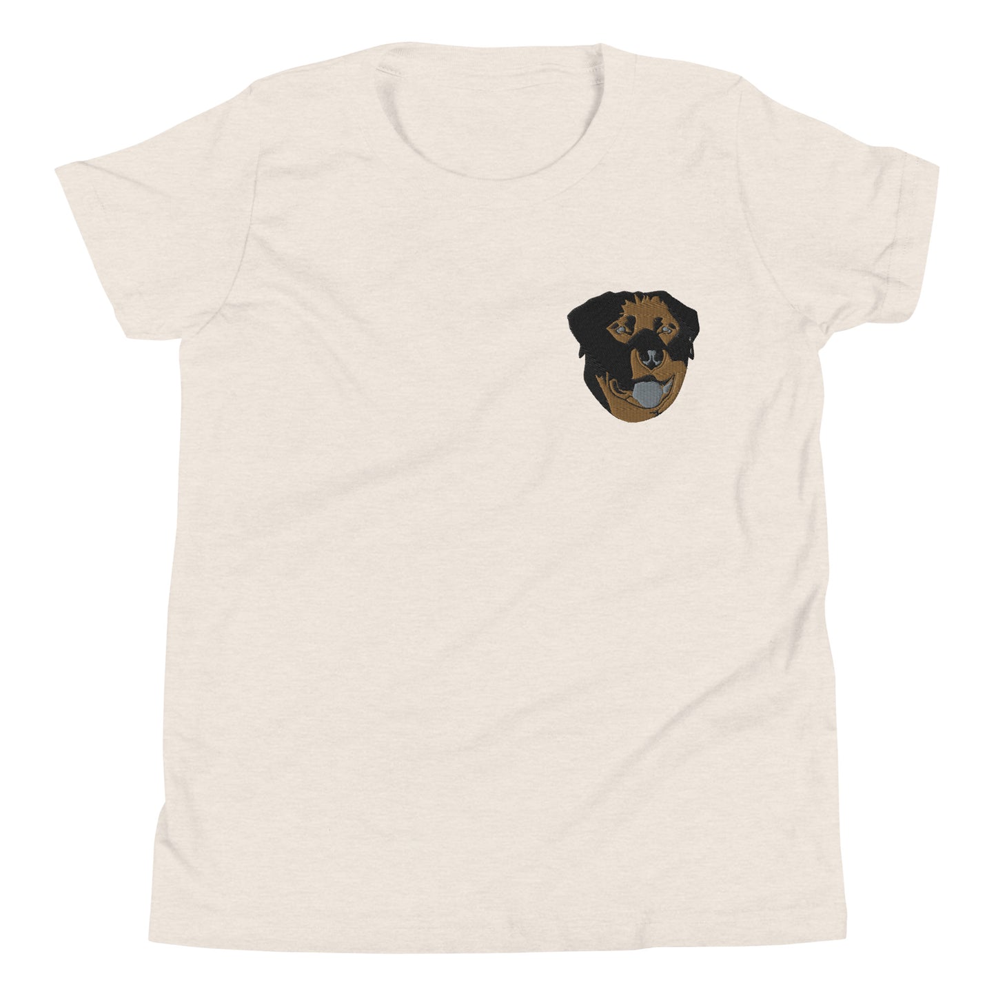 Embroidered Color Rottie Youth Short Sleeve T-Shirt