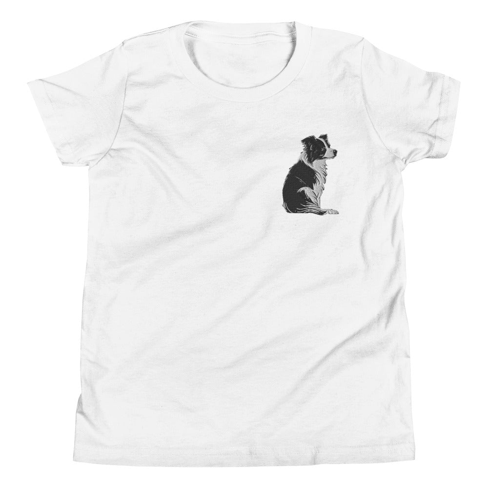 Embroidered Collie Craze Girl Youth Short Sleeve T-Shirt