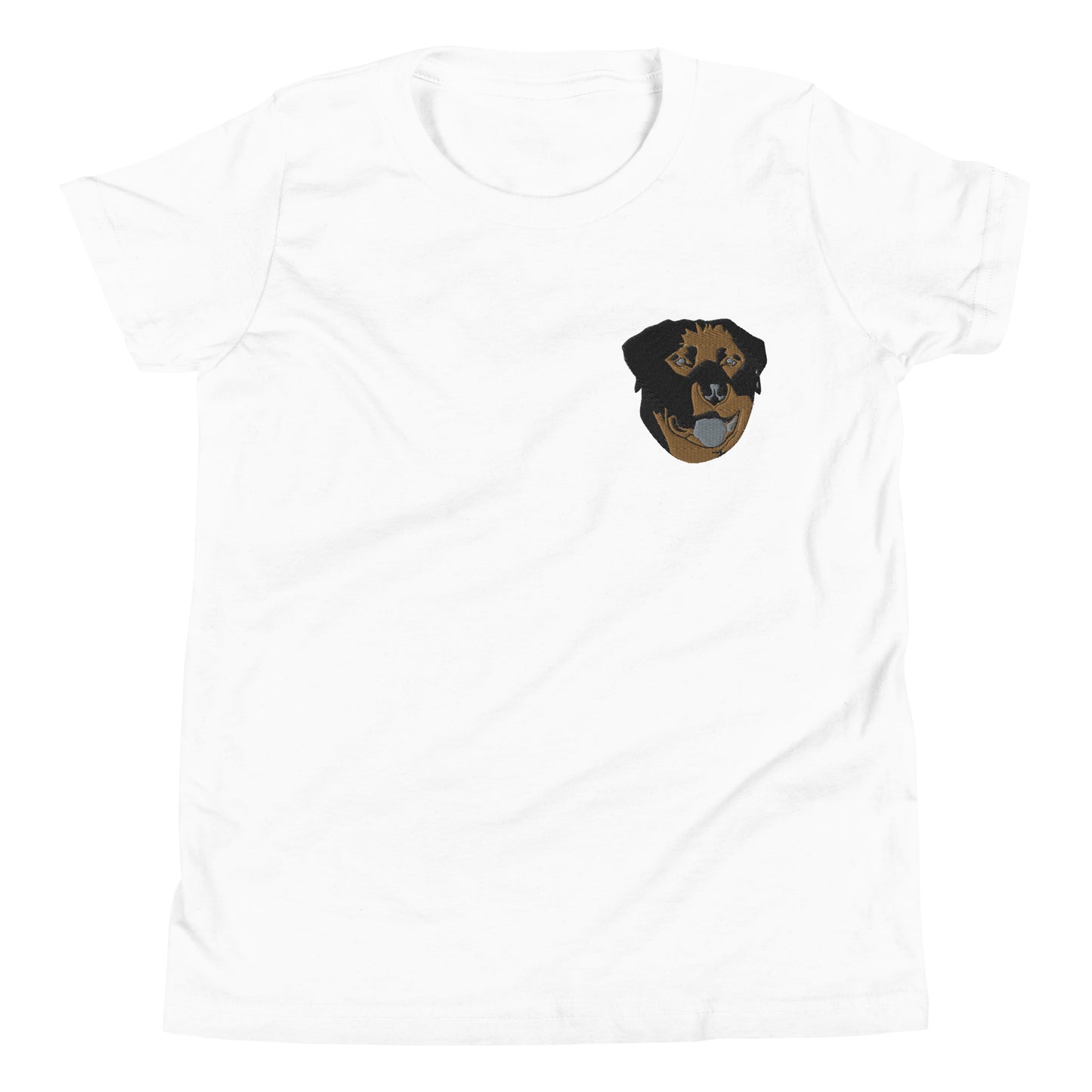 Embroidered Color Rottie Youth Short Sleeve T-Shirt