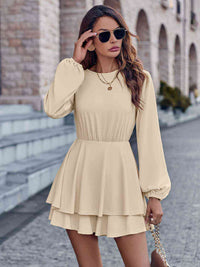 Round Neck Layered Mini Dress