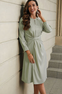 Tie-Waist Long Sleeve Dress