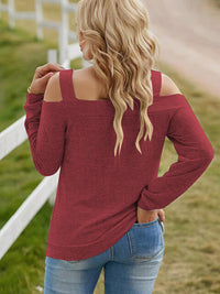 Cutout Cold Shoulder Blouse