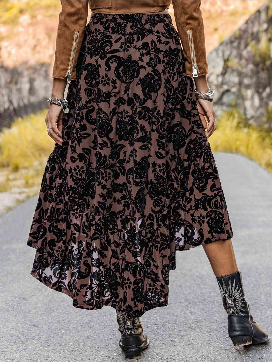 Ruffled Midi Skirt