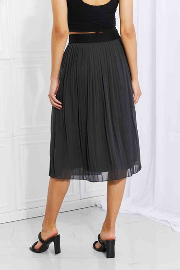 Pleated Chiffon Midi Skirt