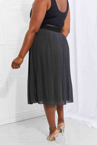 Pleated Chiffon Midi Skirt