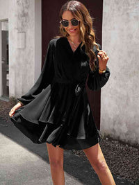 Surplice Neck Long Sleeve Dress