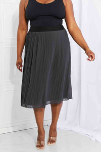 Pleated Chiffon Midi Skirt