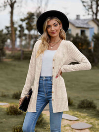 Button-Up Cardigan with Pockets