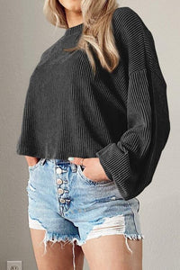 Drop Shoulder Long Sleeve Top