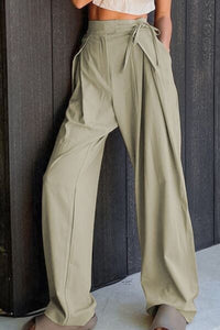 Tied High Waisted Wide Leg Pants