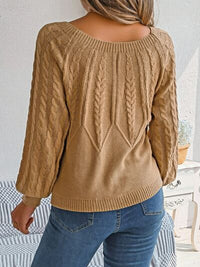 Cable-Knit Round Neck Sweater