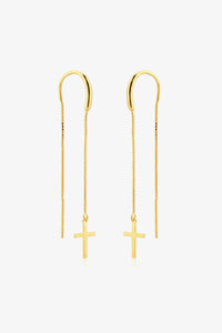 Sterling Silver Cross Threader Earrings