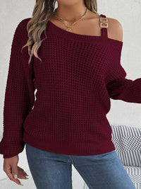 Asymmetrical Neck Sweater