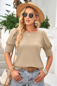 Lantern Short Sleeve Blouse