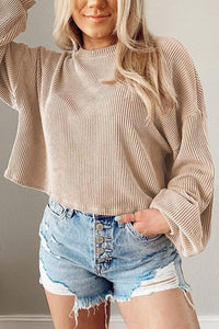 Drop Shoulder Long Sleeve Top