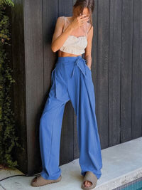 Tied High Waisted Wide Leg Pants