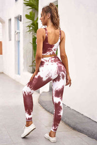 Tie-dye Crop Top & Leggings Set