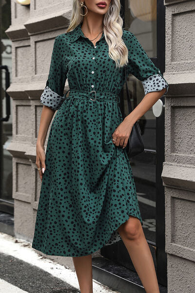 Polka Dot Button Up Dress