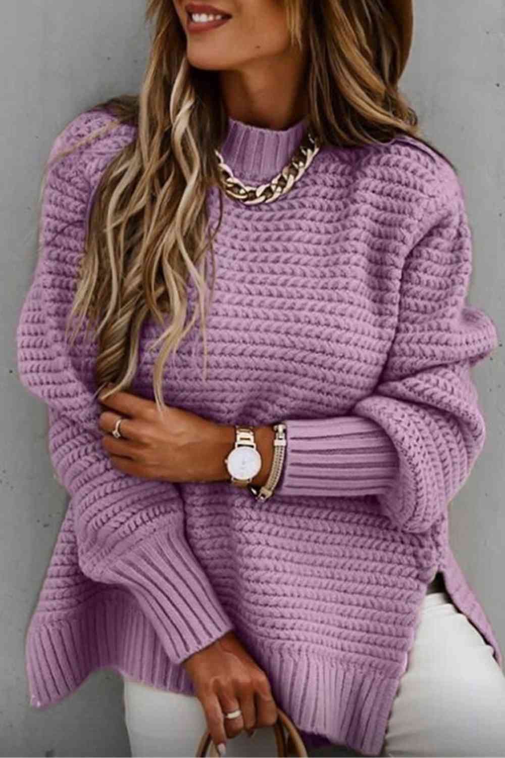 Round Neck Chunky Sweater