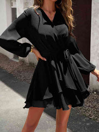 Surplice Neck Long Sleeve Dress