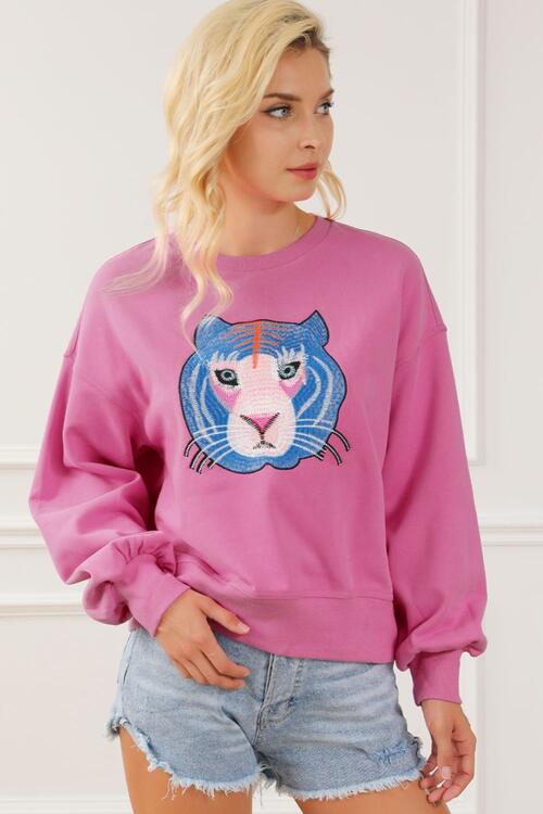 Tiger Embroidered Sweatshirt