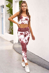 Tie-dye Crop Top & Leggings Set