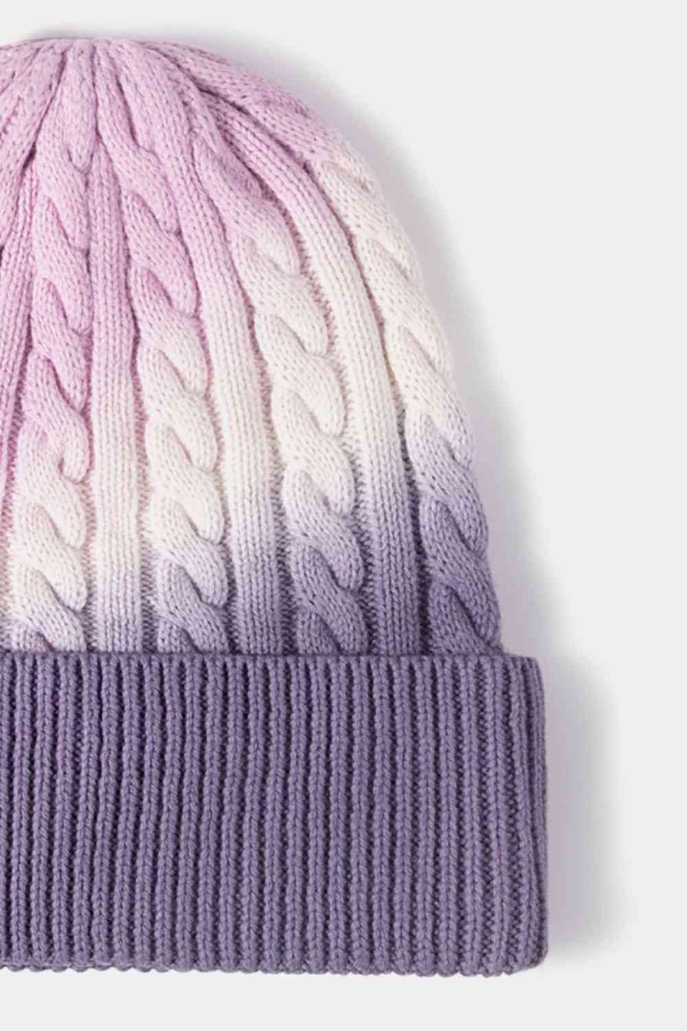 Tie-Dye Cable-Knit Beanie