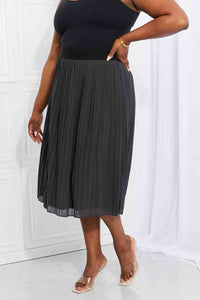 Pleated Chiffon Midi Skirt