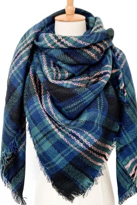 Plaid Cashmere Scarf