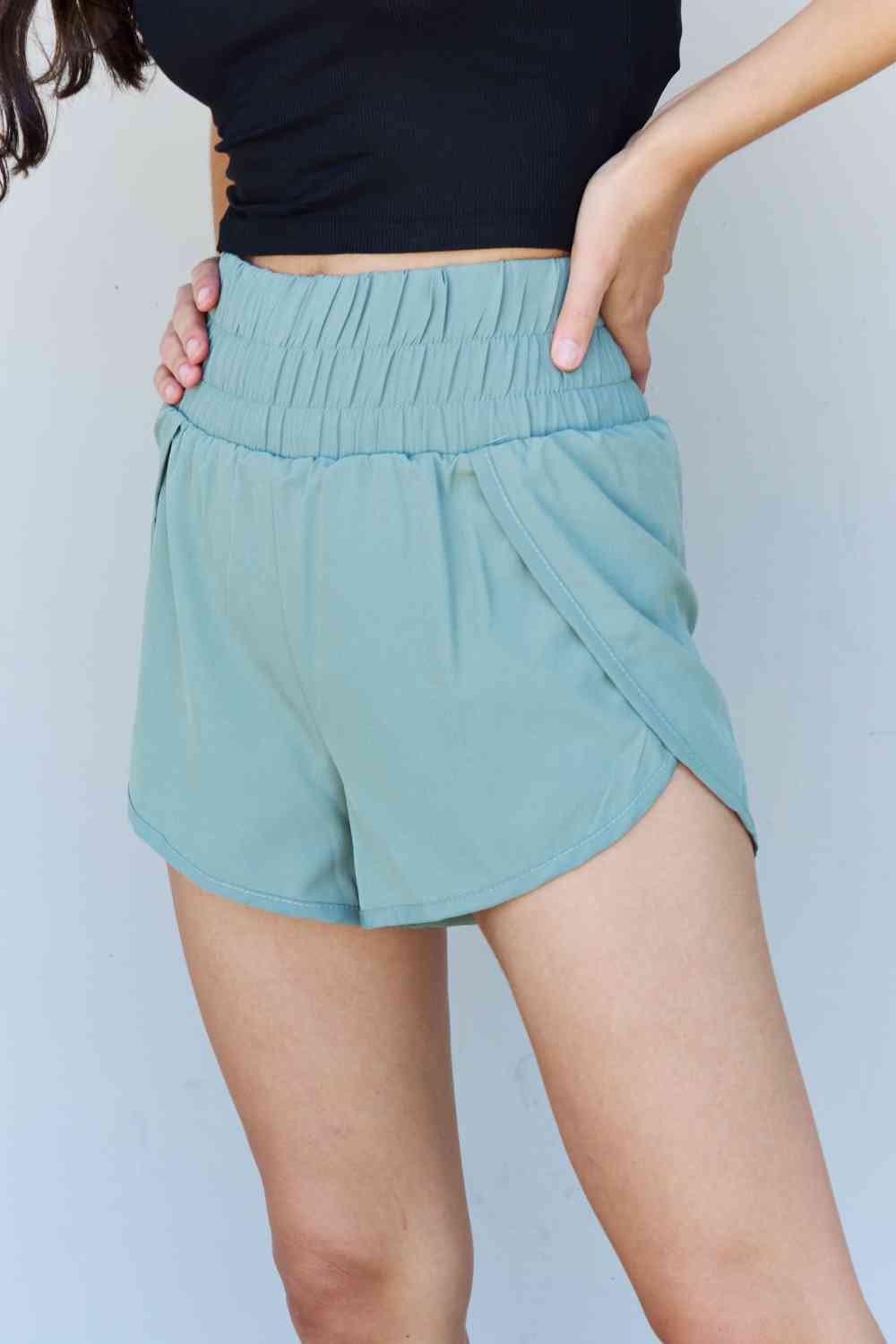 Stay Active High Waistband Shorts in Pastel Blue