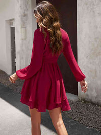 Surplice Neck Long Sleeve Dress