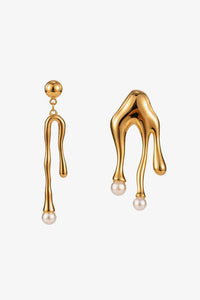 Pearl 18K Gold-Plated Dangle Earrings