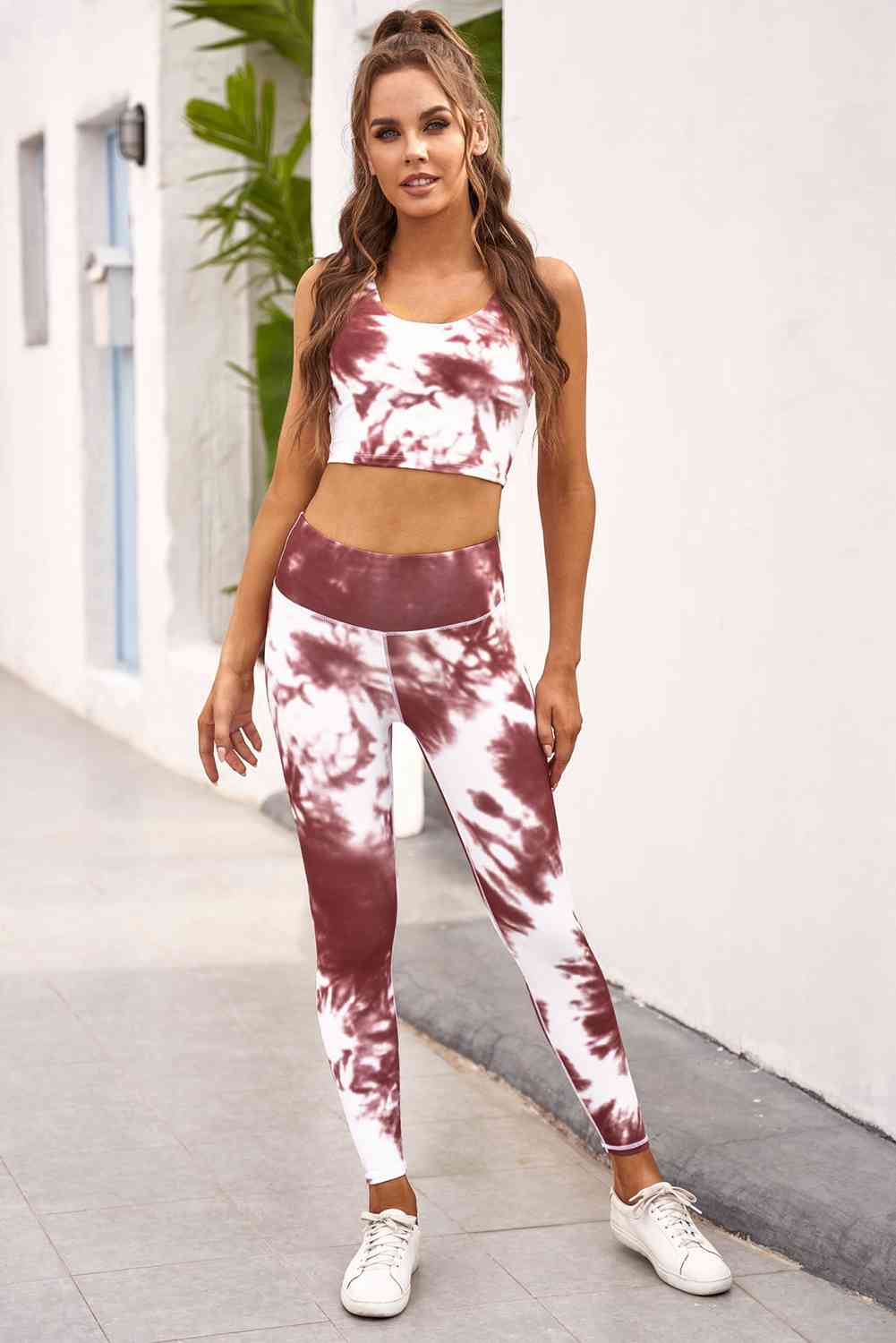 Tie-dye Crop Top & Leggings Set