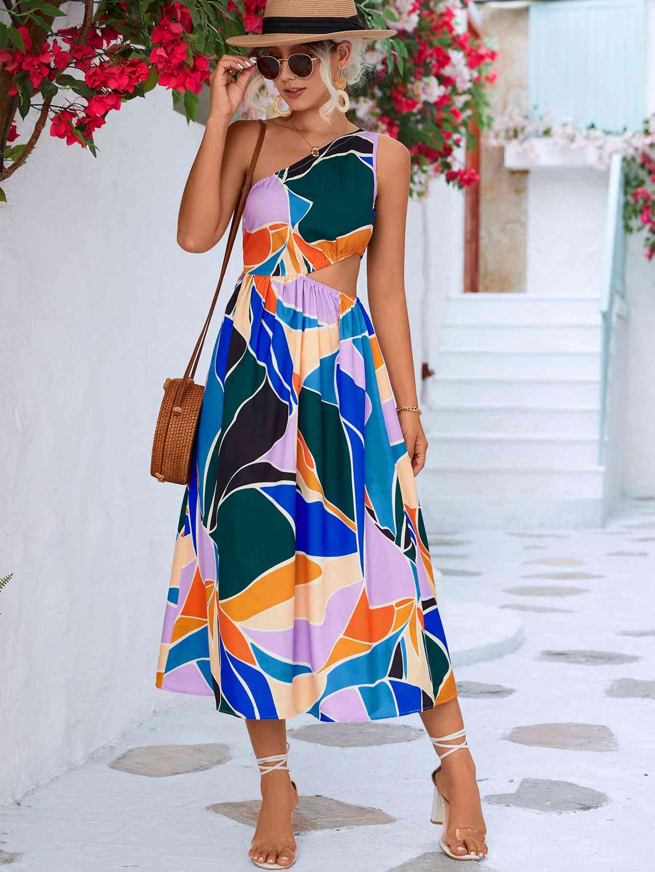 One-Shoulder Sleeveless Dress