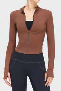 Zip Up Mock Neck Active Outerwear