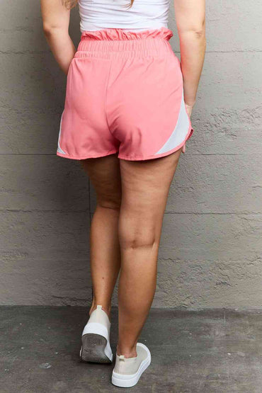 Put In Work High Waistband Contrast Active Shorts Pink