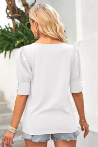 Lantern Short Sleeve Blouse