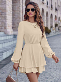 Round Neck Layered Mini Dress