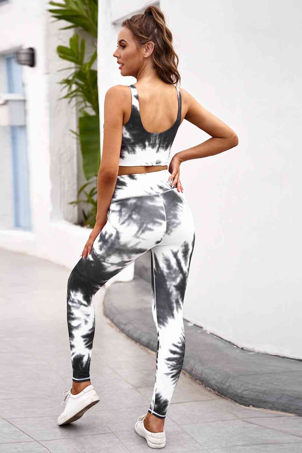 Tie-dye Crop Top & Leggings Set