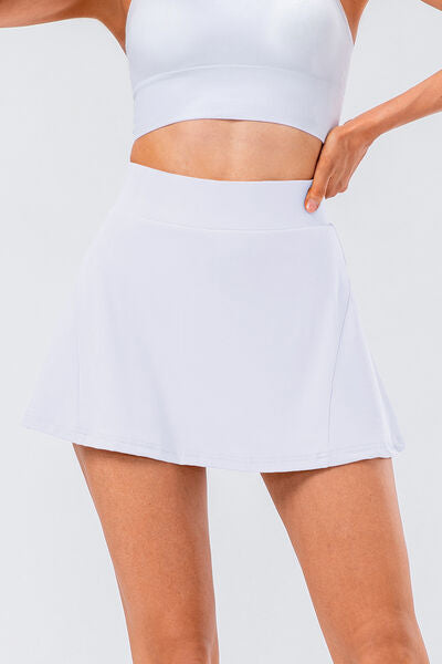 High Waisted Pleated Active Skirt